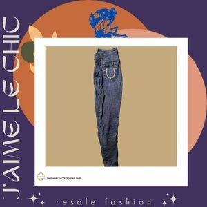 True Religion Jeans Dark Black Blue Denim With "Diamond" Studded Pockets Jeans